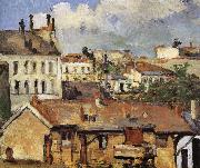 Paul Cezanne rooftop oil on canvas